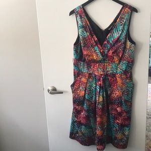 EUC Corey P Tropical Print Dress with Pockets